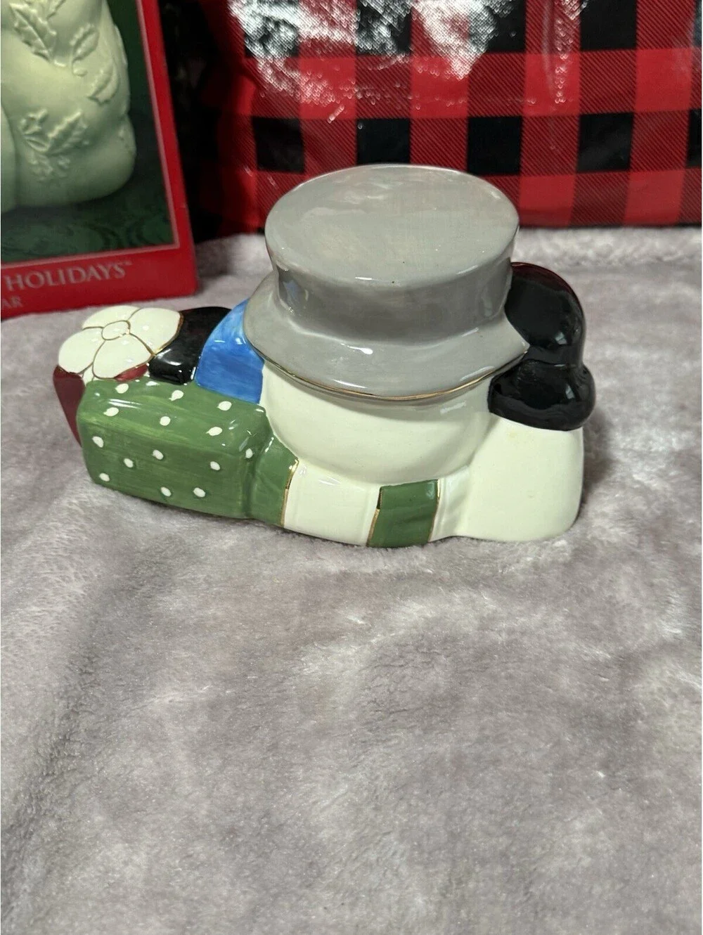 🎅🏻 Christmas Home For The Happy Holidays Snowman Cookie Jar